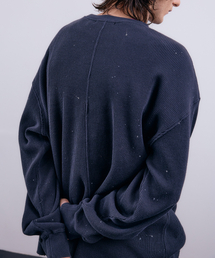 NUAKLE（ヌアクル）の「(m) ミストペインティングワッフルTシャツ_ネイビー（Tシャツ/カットソー）」