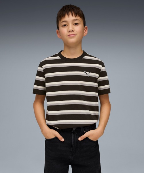 セール】PUMA プーマ キッズ ESS エレベーテッド ストライプド 半袖 T