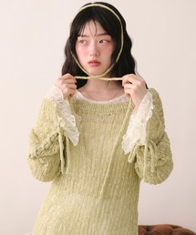 loin nuit（ロワンニュイ）の「asymmetry lace up knit / アシンメトリーレースアップニット（ニット/セーター）」