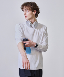 BASIC HOUSE（ベーシックハウス）の「通気性ソロナレギュラーフィットラウンドネック無地長袖Tシャツホワイト（Tシャツ/カットソー）」