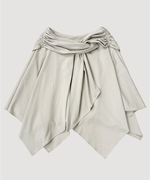 VIAVANDA（ヴィアヴァンダ）の「ASYMMETRIC DRAPE SKIRT（スカート・レディース・グレー/ブラック・FREE）」の20枚目の写真