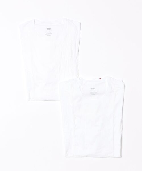 Levi's(リーバイス)の「【LEVI'S/リーバイス】【裾レッドタブ付】2枚組 無地Tシャツ クルーネック 2Pパック コットン100% 綿100%(Tシャツ/カットソー・メンズ・ホワイト/ブラック・SMALL/MEDIUM/LARGE/X-LARGE)」の1枚目の写真