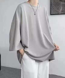 link lot（リンクロット）の「エンボスプリーツ無地ビッグシルエットTシャツ（Tシャツ/カットソー・メンズ）」