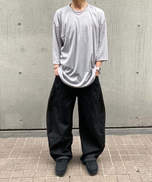 link lot（リンクロット）の「エンボスプリーツ無地ビッグシルエットTシャツ（Tシャツ/カットソー・メンズ・ブラウン/ライトグレー/ホワイト/ブラック・L/M）」の17枚目の写真