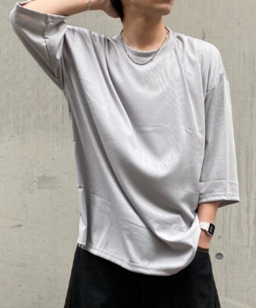 link lot（リンクロット）の「エンボスプリーツ無地ビッグシルエットTシャツ（Tシャツ/カットソー・メンズ・ブラウン/ライトグレー/ホワイト/ブラック・L/M）」の18枚目の写真