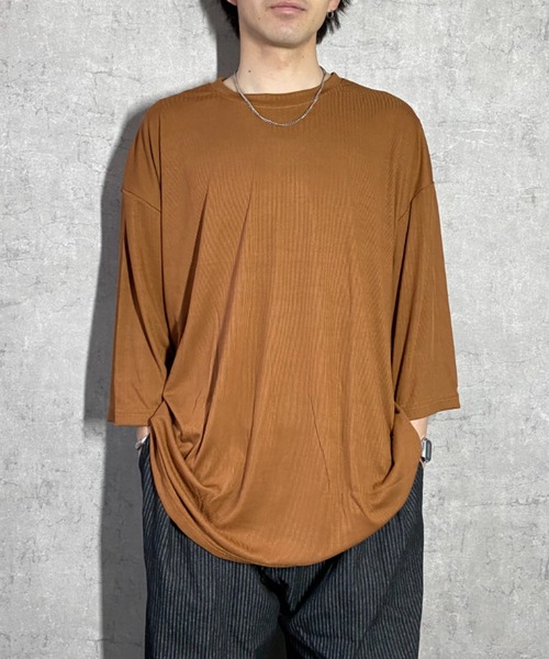 link lot（リンクロット）の「エンボスプリーツ無地ビッグシルエットTシャツ（Tシャツ/カットソー・メンズ・ブラウン/ライトグレー/ホワイト/ブラック・L/M）」の14枚目の写真