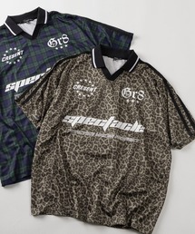 SlashDate（スラッシュデイト）の「【82】チェック カモフラ レオパード ストライプ ナンバリング ユニフォームデザイン Tシャツ ゲームシャツ ユニセックス レディース メンズ（Tシャツ/カットソー）」