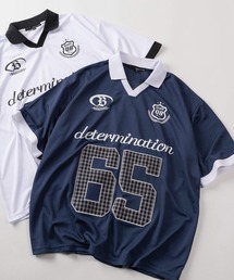 SlashDate（スラッシュデイト）の「【82】チェック カモフラ レオパード ストライプ ナンバリング ユニフォームデザイン Tシャツ ゲームシャツ ユニセックス レディース メンズ（Tシャツ/カットソー）」