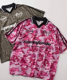 SlashDate（スラッシュデイト）の「【82】チェック カモフラ レオパード ストライプ ナンバリング ユニフォームデザイン Tシャツ ゲームシャツ ユニセックス レディース メンズ（Tシャツ/カットソー）」