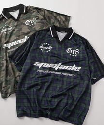 SlashDate（スラッシュデイト）の「【82】チェック カモフラ レオパード ストライプ ナンバリング ユニフォームデザイン Tシャツ ゲームシャツ ユニセックス レディース メンズ（Tシャツ/カットソー）」
