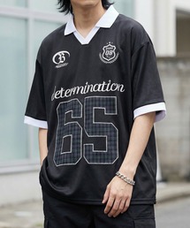 SlashDate（スラッシュデイト）の「【82】チェック カモフラ レオパード ストライプ ナンバリング ユニフォームデザイン Tシャツ ゲームシャツ ユニセックス レディース メンズ（Tシャツ/カットソー）」