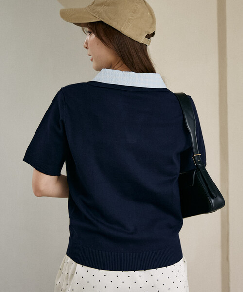 完売品　MARY QUANT ルームウェア オンラインショップ限定色(ネイビー) レイヤードポロ プルオーバー（ネイビー） | MARY QUANT ONLINE SHOP