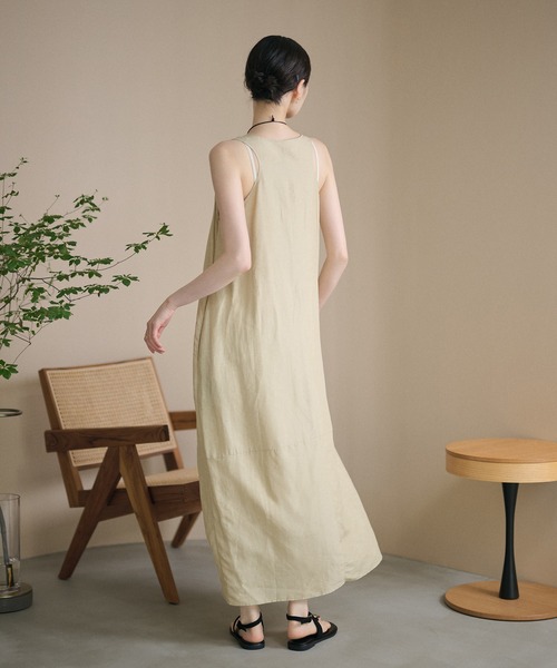 LAULEN(ローレン)の「cocoon sleeveless dress /コクーンシルエットノースリーブワンピース(ワンピース・レディース・ネイビー/ベージュ・FREE)」の5枚目の写真