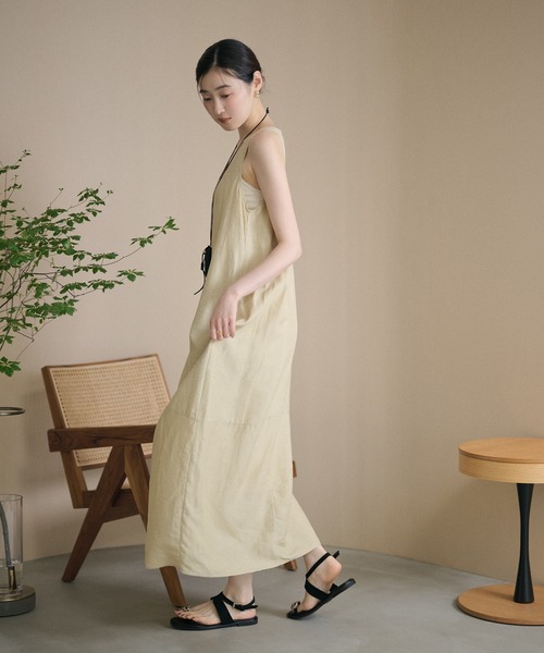 LAULEN(ローレン)の「cocoon sleeveless dress /コクーンシルエットノースリーブワンピース(ワンピース・レディース・ネイビー/ベージュ・FREE)」の10枚目の写真