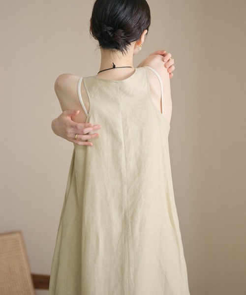 LAULEN(ローレン)の「cocoon sleeveless dress /コクーンシルエットノースリーブワンピース(ワンピース・レディース・ネイビー/ベージュ・FREE)」の13枚目の写真