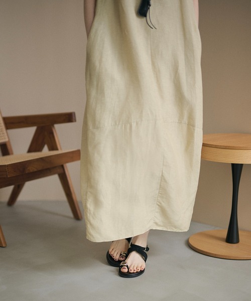 LAULEN(ローレン)の「cocoon sleeveless dress /コクーンシルエットノースリーブワンピース(ワンピース・レディース・ネイビー/ベージュ・FREE)」の14枚目の写真