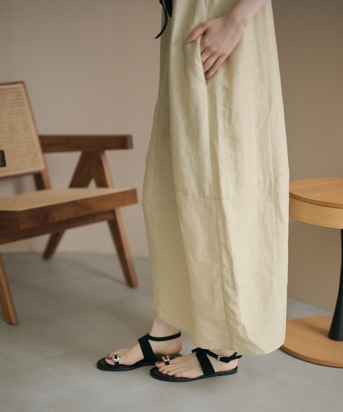 LAULEN(ローレン)の「cocoon sleeveless dress /コクーンシルエットノースリーブワンピース(ワンピース・レディース・ネイビー/ベージュ・FREE)」の16枚目の写真