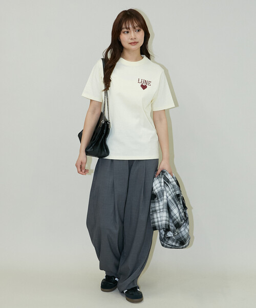 PUBLUX(パブリュクス)の「PUBLUX/パブリュクス ハート クロスステッチ Tシャツ 限定展開(Tシャツ/カットソー・レディース・ライトグレー/ピンク/ネイビー/イエロー・フリ-)」の10枚目の写真