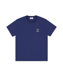Kompakt Record Bar（コンパクトレコードバー）の「KRB Pigment Flocked Logo T-shirt - Navy（Tシャツ/カットソー）」