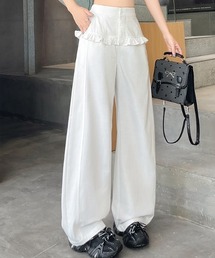 フリルリラックスデニムパンツ