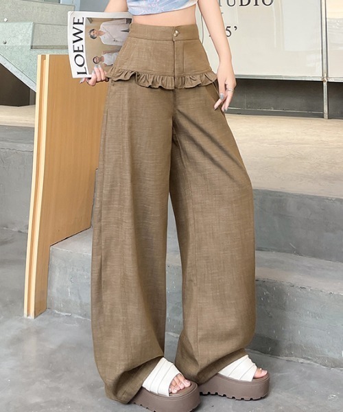 FAVORITO(ファヴォリート)の「フリルリラックスデニムパンツ(デニムパンツ・レディース・ホワイト/ブラック/ブルー/モカ・L/M/S)」の17枚目の写真