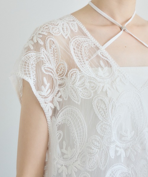 Paradise Picnic(パラダイスピクニック)の「【2WAY】かぎ編みフレンチブラウス(シャツ/ブラウス・レディース・ホワイト/ブラック・FREE)」の15枚目の写真