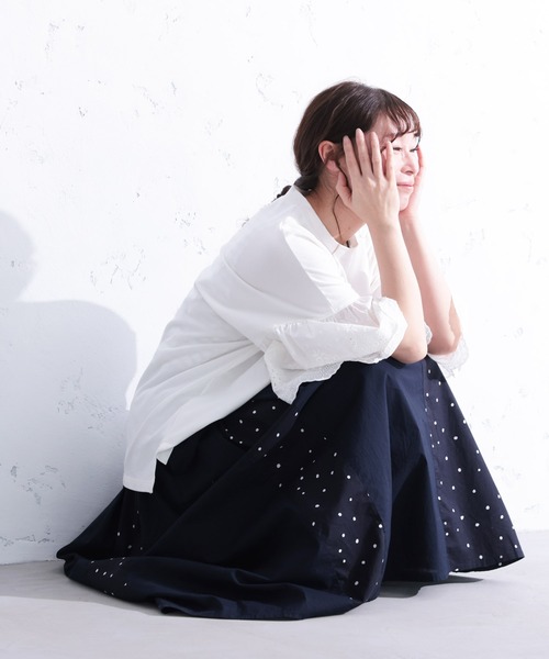 soulberry(ソウルベリー)の「「わがまま別注」夜空のスキマの星屑スカート(スカート・レディース・ネイビー・5L/4L/3L/LL/L/M)」の16枚目の写真