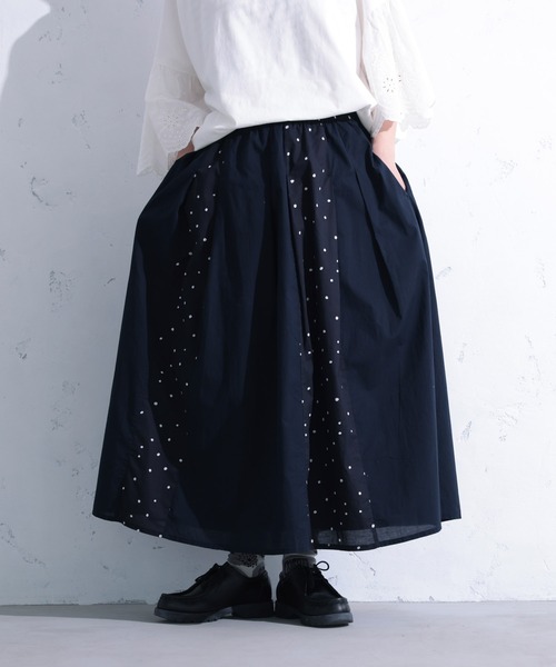 soulberry(ソウルベリー)の「「わがまま別注」夜空のスキマの星屑スカート(スカート・レディース・ネイビー・5L/4L/3L/LL/L/M)」の13枚目の写真