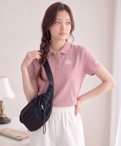 marie claire bis(マリクレール ビス)の「【marie claire bis/マリ・クレール ビス】別注 ポロシャツ 半袖 汗染み防止 刺繍ロゴ(ポロシャツ・レディース・ブラック/ホワイト/ピンク/ネイビー・M/3L/LL/L)」の4枚目の写真