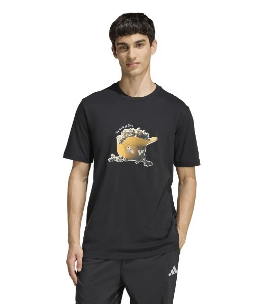 adidas（アディダス）の「アディダス adidas SNACK POPCORN グラフィック Tシャツ（Tシャツ/カットソー・メンズ・ブラック/ダークブルー・S/M/L/LL/3L）」の2枚目の写真