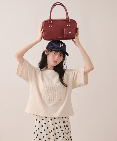loin nuit(ロワンニュイ)の「tull lace teeshirt / チュールレースTシャツ(Tシャツ/カットソー・レディース・ホワイト/ネイビー・FREE)」の22枚目の写真