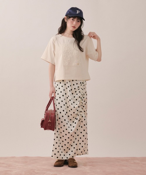 loin nuit(ロワンニュイ)の「tull lace teeshirt / チュールレースTシャツ(Tシャツ/カットソー・レディース・ホワイト/ネイビー・FREE)」の19枚目の写真