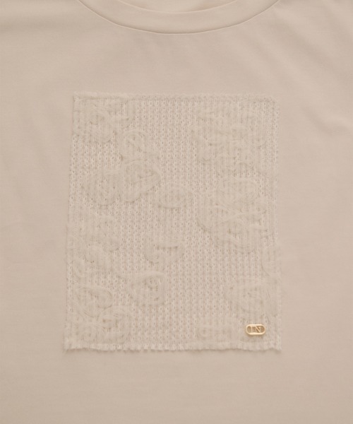 loin nuit(ロワンニュイ)の「tull lace teeshirt / チュールレースTシャツ(Tシャツ/カットソー・レディース・ホワイト/ネイビー・FREE)」の8枚目の写真