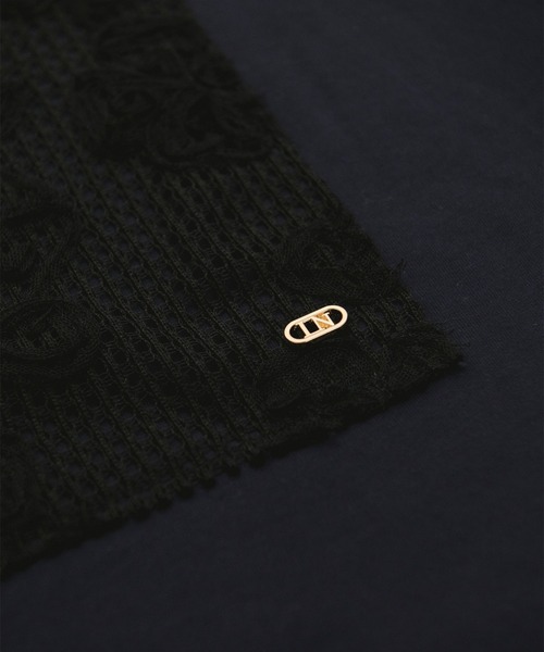 loin nuit(ロワンニュイ)の「tull lace teeshirt / チュールレースTシャツ(Tシャツ/カットソー・レディース・ホワイト/ネイビー・FREE)」の5枚目の写真
