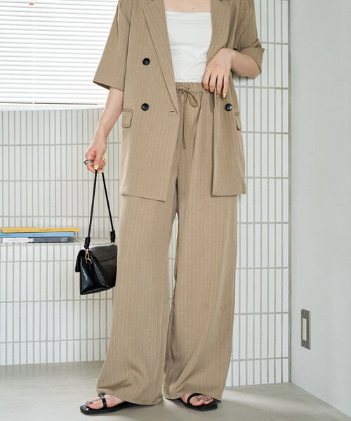 FREAK'S STORE(フリークスストア)の「限定展開 <セットアップ対応>ピンストライプ イージーパンツ(その他パンツ・レディース・ベージュ/ネイビー/チャコールグレー・MEDIUM/SMALL)」の9枚目の写真