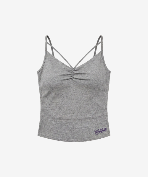 BLACKPURPLE(ブラックパープル)の「ヴェラストラップノースリーブ_メランジ(Tシャツ/カットソー・レディース・ライトグレー・FREE)」の1枚目の写真