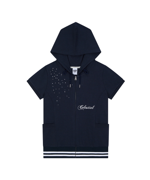 LUVISTRUE(ラヴイズトゥルー)の「SY ANGEL HOOD ZIP UP(NAVY)(パーカー・レディース・その他・FREE)」の1枚目の写真