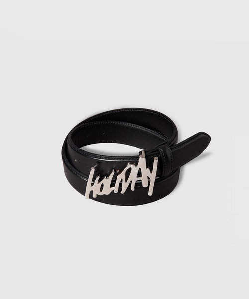 HOLIDAY（ホリデイ）の「HOLIDAY BUCKLE LEATHER BELT ホリデイバックルレザーベルト（ベルト・レディース・ブラック×ゴールド/ブラック×シルバー・ONE SIZE）」の2枚目の写真