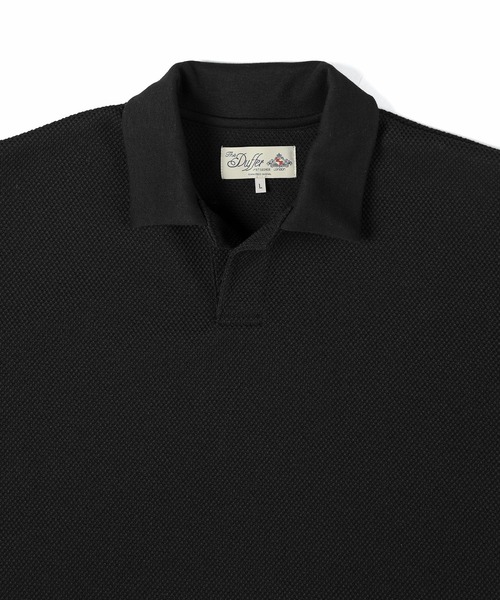 The DUFFER of ST.GEORGE(ザダファーオブセントジョージ)の「「AIR FLEX」HEAVY KANOKO RELAX FIT SKIPPER POLO:セットアップ対応 機能素材「エアフレックス」鹿の子スキッパーポロ(ポロシャツ・メンズ・ブラック/ホワイト/ネイビー・X-LARGE/LARGE/MEDIUM)」の16枚目の写真