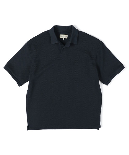 The DUFFER of ST.GEORGE(ザダファーオブセントジョージ)の「「AIR FLEX」HEAVY KANOKO RELAX FIT SKIPPER POLO:セットアップ対応 機能素材「エアフレックス」鹿の子スキッパーポロ(ポロシャツ・メンズ・ブラック/ホワイト/ネイビー・X-LARGE/LARGE/MEDIUM)」の14枚目の写真