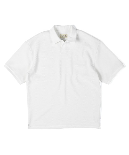 The DUFFER of ST.GEORGE(ザダファーオブセントジョージ)の「「AIR FLEX」HEAVY KANOKO RELAX FIT SKIPPER POLO:セットアップ対応 機能素材「エアフレックス」鹿の子スキッパーポロ(ポロシャツ・メンズ・ブラック/ホワイト/ネイビー・X-LARGE/LARGE/MEDIUM)」の12枚目の写真