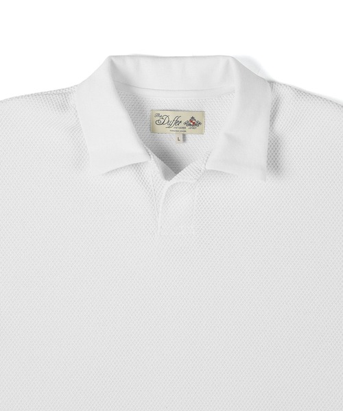 The DUFFER of ST.GEORGE(ザダファーオブセントジョージ)の「「AIR FLEX」HEAVY KANOKO RELAX FIT SKIPPER POLO:セットアップ対応 機能素材「エアフレックス」鹿の子スキッパーポロ(ポロシャツ・メンズ・ブラック/ホワイト/ネイビー・X-LARGE/LARGE/MEDIUM)」の15枚目の写真
