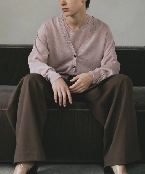 anuke(アンヌーク)の「Highgauge Sheer Cardigan 62610522(ニット/セーター・メンズ・グレイッシュベージュ/ブラウン/ピンク・FREE)」の7枚目の写真