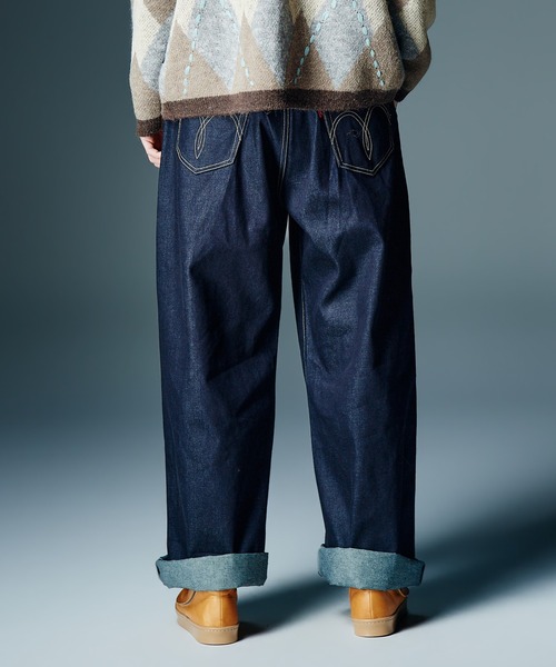 glamb(グラム)の「Roll Up Baggy Denim / ロールアップバギーデニム(デニムパンツ・メンズ・ブラック/インディゴブルー・S/M/L)」の12枚目の写真