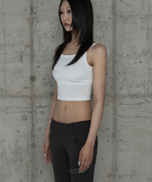 ETRE AU SOMMET(エトレオソメ)の「Cross Hotfix Backless Sleeve (White)(Tシャツ/カットソー・レディース・ホワイト・FREE)」の2枚目の写真