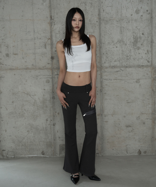 ETRE AU SOMMET(エトレオソメ)の「Cross Hotfix Backless Sleeve (White)(Tシャツ/カットソー・レディース・ホワイト・FREE)」の4枚目の写真