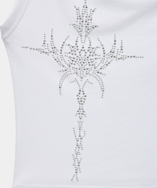 ETRE AU SOMMET(エトレオソメ)の「Cross Hotfix Backless Sleeve (White)(Tシャツ/カットソー・レディース・ホワイト・FREE)」の10枚目の写真