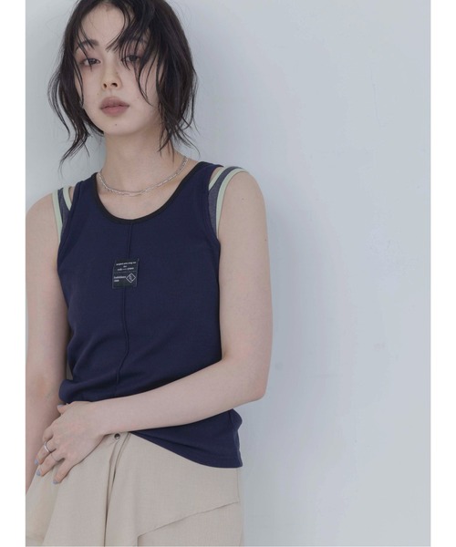Eimee Law(エイミーロウ)の「レイヤードライクタンクトップ(タンクトップ・レディース・ブラック/ネイビー/オフホワイト・FREE)」の3枚目の写真