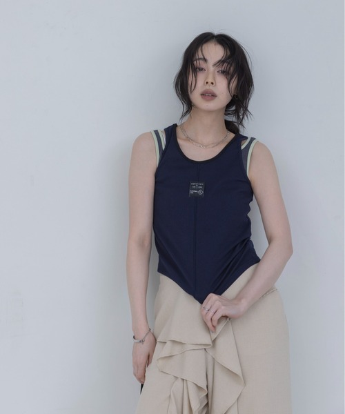 Eimee Law(エイミーロウ)の「レイヤードライクタンクトップ(タンクトップ・レディース・ブラック/ネイビー/オフホワイト・FREE)」の10枚目の写真