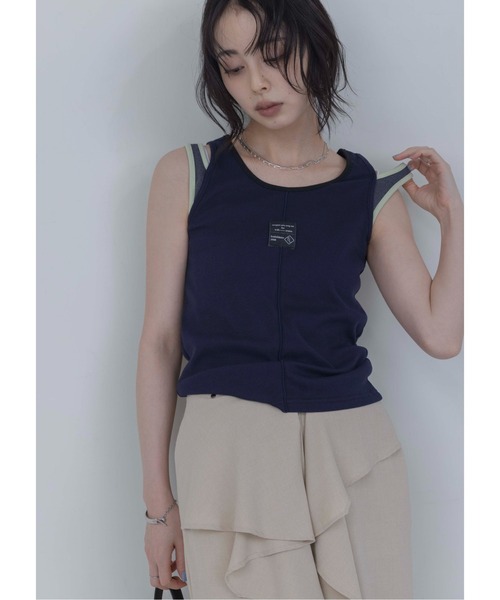 Eimee Law(エイミーロウ)の「レイヤードライクタンクトップ(タンクトップ・レディース・ブラック/ネイビー/オフホワイト・FREE)」の12枚目の写真